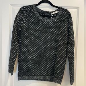 NWT Frnch Sweater Women’s Sz. S/M Acrylic Wool Blend Black and Silver Pullover